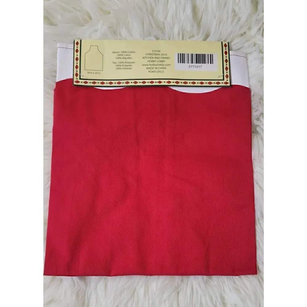 Ritz Festive Home Santa Apron 100% Cotton Holiday Baking Cooking New Child Sz